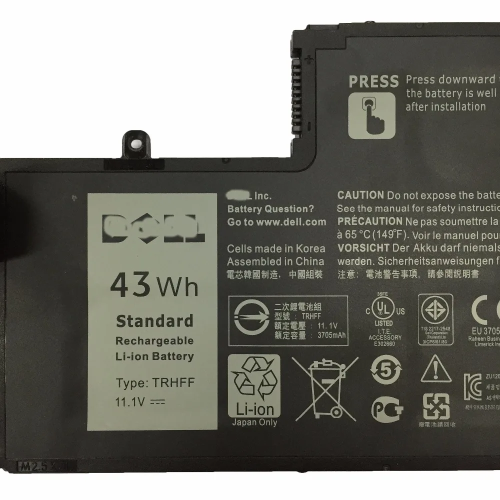 11 1 В 43wh новый оригинальный ноутбук Батарея TRHFF для Dell Inspiron 14 5447 15 5547 клен 3C 1V2F6 DL011307