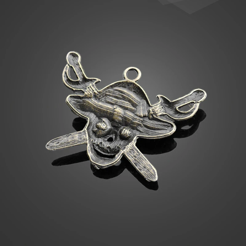 5 шт./лот античные бронзовые Пираты Карибского моря сплав Ретро голова черепа