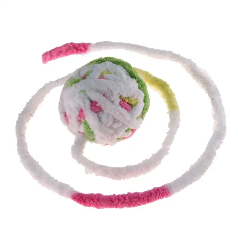 Funny Pet Cat Ball Toys Cat Puppy Bite Rope Ball Colorful Squeak Pet Wool Exrecise Toy Dog Kitten Chew Playing Toys Supplies