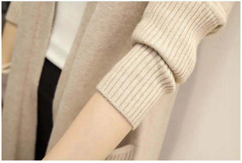 

New Solid Loose Fashion Women Sweater Long Sleeve Elegant Cardigan Feminino 2019 New Autumn Winter Thick Knitting Sweater Coat