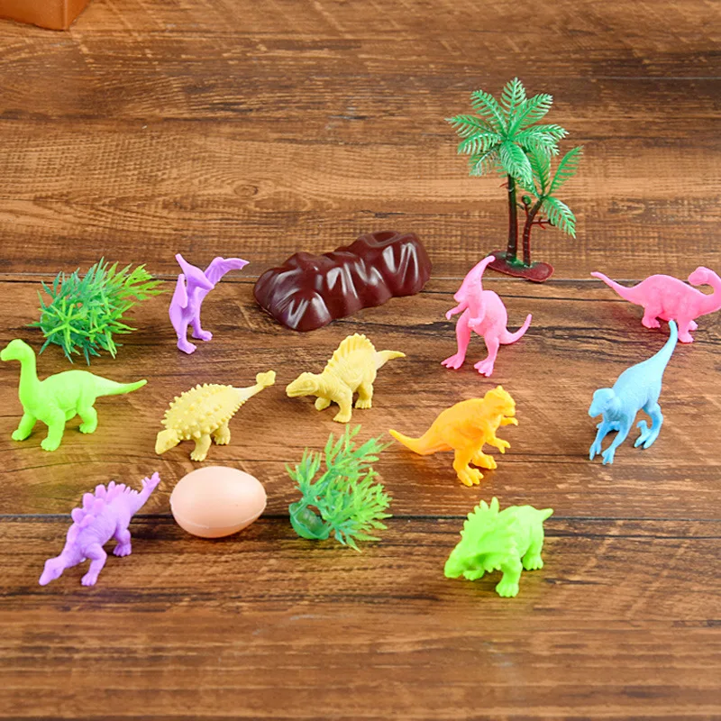 Мультяшная бочка статическая мини модель динозавра игрушки пластиковое