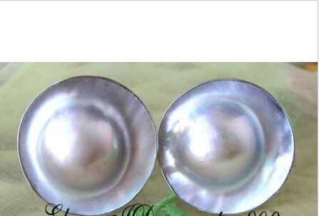 Серьги из серебра 925 пробы с натуральным жемчугом, серые, с морским швом, 20 мм