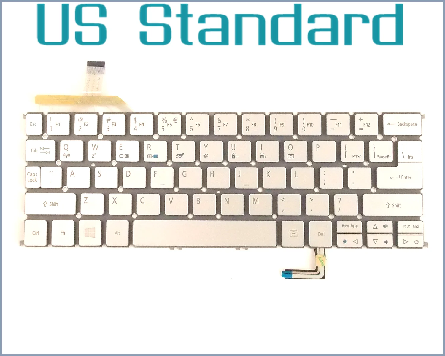 Ноутбук США раскладка клавиатуры для acer Aspire S7-191 S7-191-6400 S7-191-6640 MP-12A53U4J442 NK. I1013.00U серебро с подсветкой