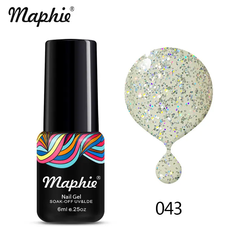 Maphie Черный Цвет УФ-гель для ногтей 6 мл дизайн ногтей замочить от УФ лак для ногтей Полупостоянный светодиодный гель для ногтей эмаль - Цвет: 043