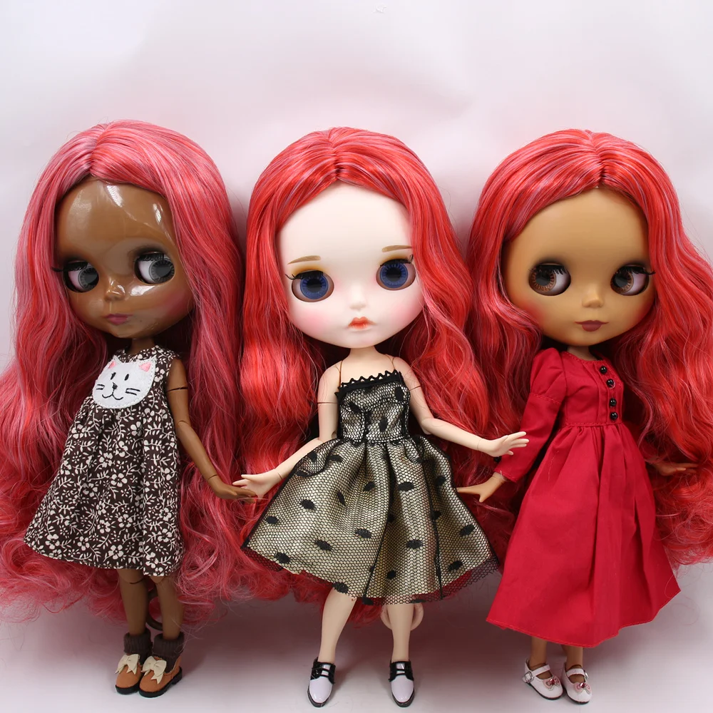 ICY Nude Blyth изготовленная на заказ кукла No. BL1063/1061 красные смешанные волосы 1/6 bjd, pullip, licca, jerryberry