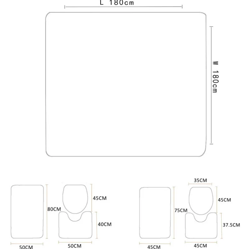 4 шт занавески для душа 3D коврик ванной набор Противоскользящий ковер домашнего