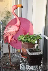 High-60cm, вилла, украшение для сада, подарок на новоселье, розовый металлический Фламинго, любовь, птица, украшение для сада