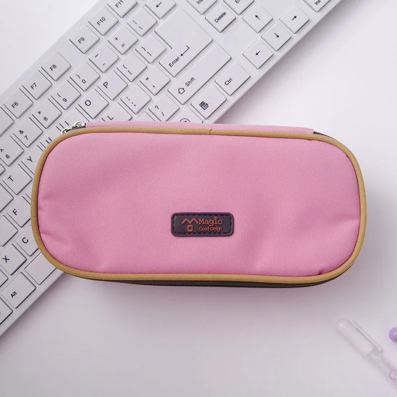 Pink Корея Многофункциональный школьный Карандаш Чехол& сумки большой Ёмкость карандаши для холста для канцелярская бумага для детей penl коробка школьных принадлежностей - Цвет: Pink