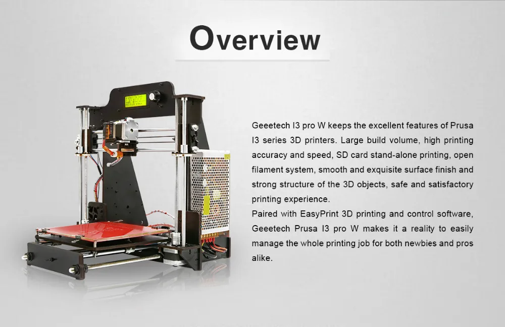 Geeetech I3 Pro W DIY 3d принтер дерево с Wi-Fi модулем автономная печать для автоматического выравнивания датчика