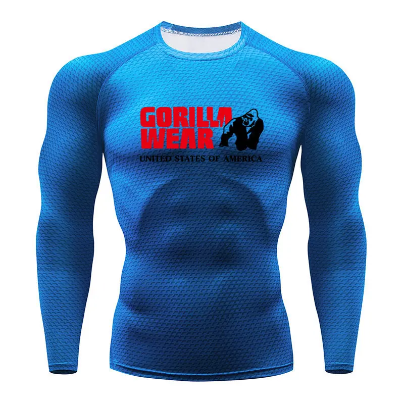 Мужская футболка Gorilla Running спортивная одежда со змеиным принтом топ для фитнеса
