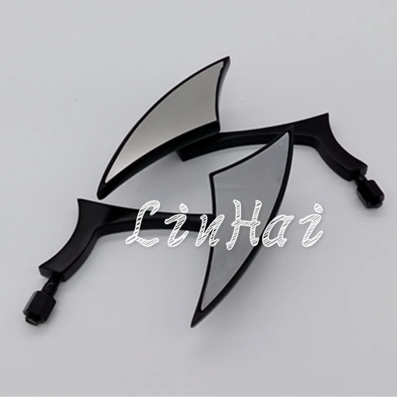 Универсальный мотоцикл черный алюминиевый конец треугольник боковые зеркала