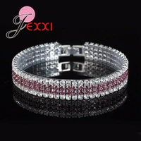 trendy 925 sterling silver charm bracelet for women with aaa cubic zircon fashion bracelets bangles jewelry