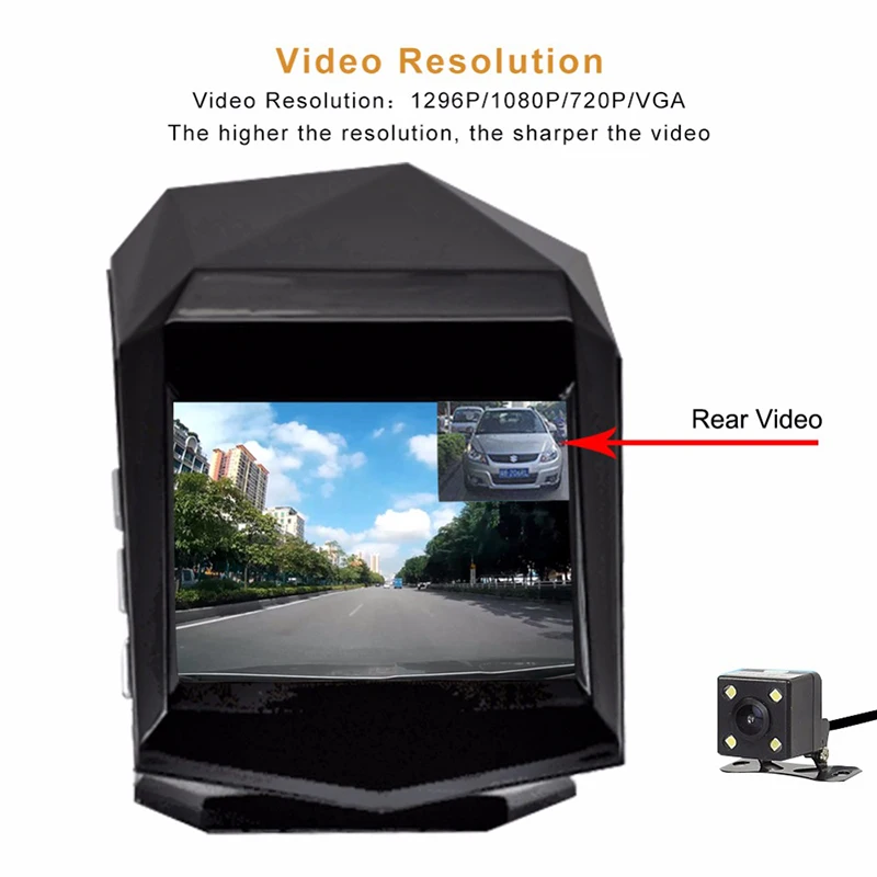 Автомобильный видеорегистратор Full HD 1080p Dash камера s 170 градусов Камера заднего