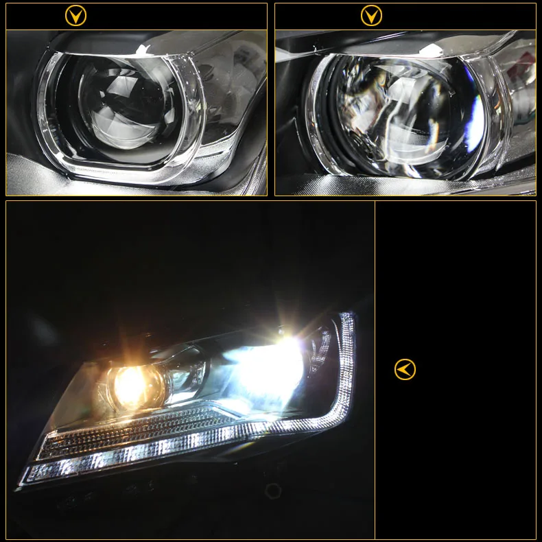 Ownsun Eagle Eyes светодиодный DRL Bi-xenon проектор линзы фары для VW Bora 2013