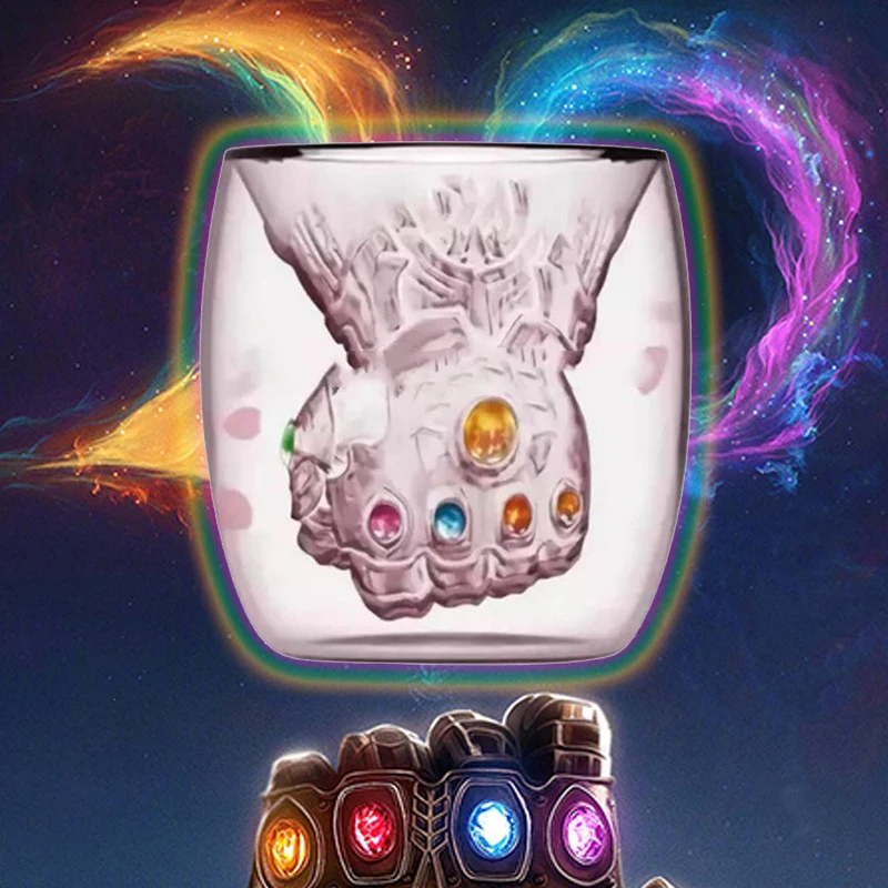 Горячий стакан из двойного стекла Thanos Infinity Gauntlet кофейная кружка шампанское Пиво
