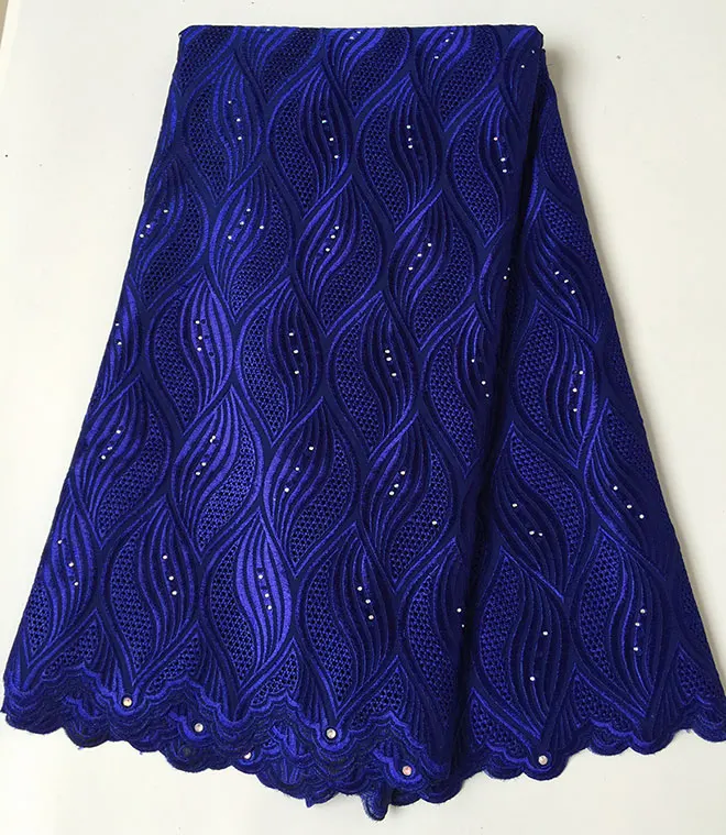 Royal blue Чисто фиолетовый супер мягкий швейцарская вуаль кружево шелковистая африканская ткань для всех случаев кожи дружественный материал 7159 - Цвет: Royal blue