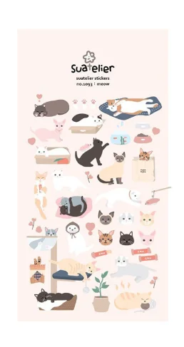 1093 meowMao 1 шт. канцелярские наклейки мультяшный милый кот дневник планировщик декоративные мобильные наклейки Скрапбукинг DIY ремесленные наклейки - Цвет: 1093 meowMao