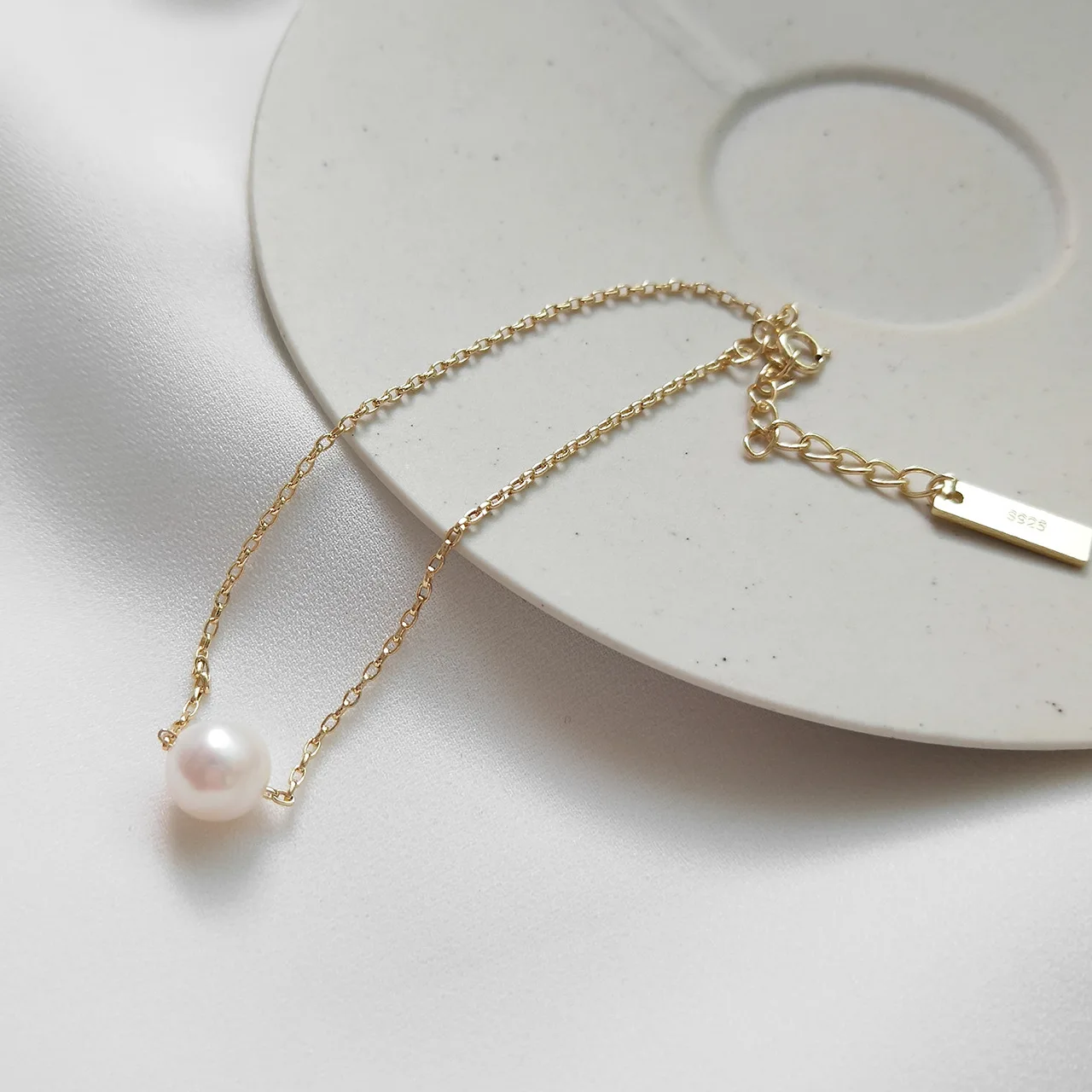 Южнокорейская звезда S925 Серебряный пресноводный жемчуг прекрасный браслет