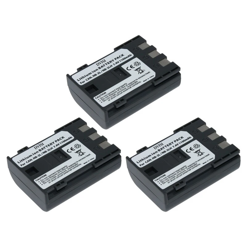 

3Pcs NB-2L NB 2L NB2L NB-2LH Rechargeable Battery for Canon G9 Rebel XTi G7 HV-20 ZR-850 S30 HV-40 350D 400D G7 G9 S30 S40 z1