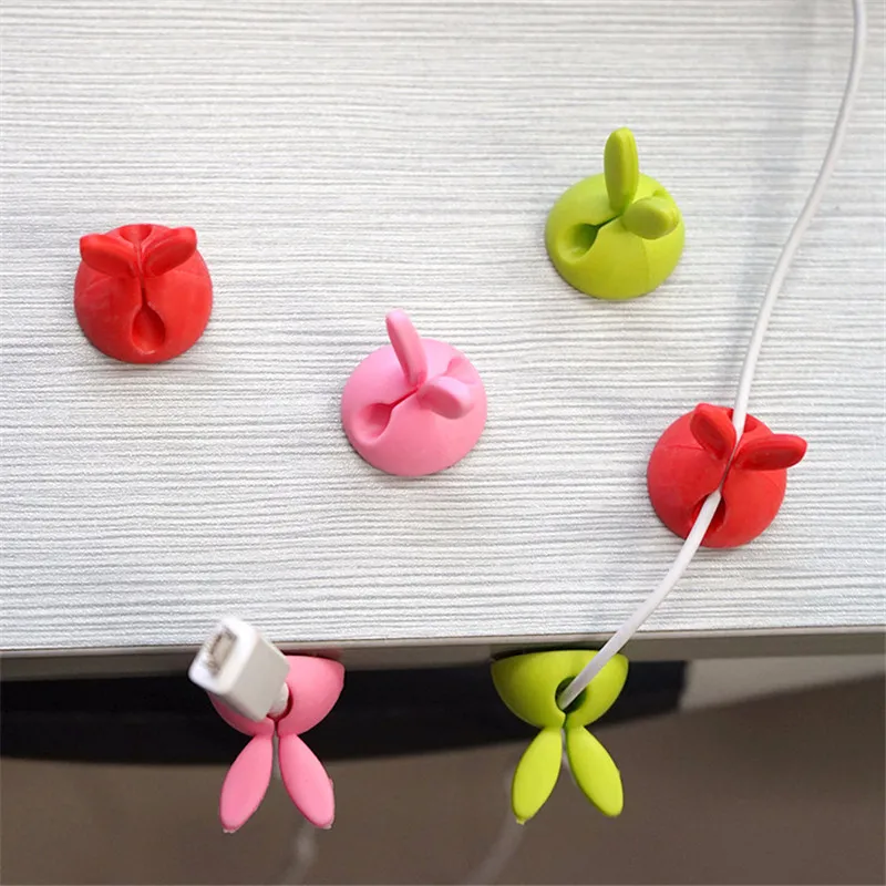 SIANCS 2 шт Kawaii наушники в виде кролика кабель для сматывания USB кабельные стяжки
