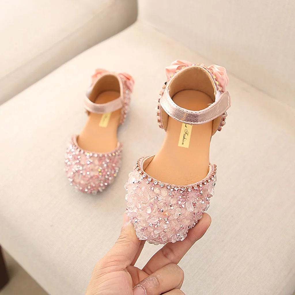 Children Infant Kids Baby Girls Bowknot Crystal Princess Sandals Casual Shoes | Детская одежда и обувь