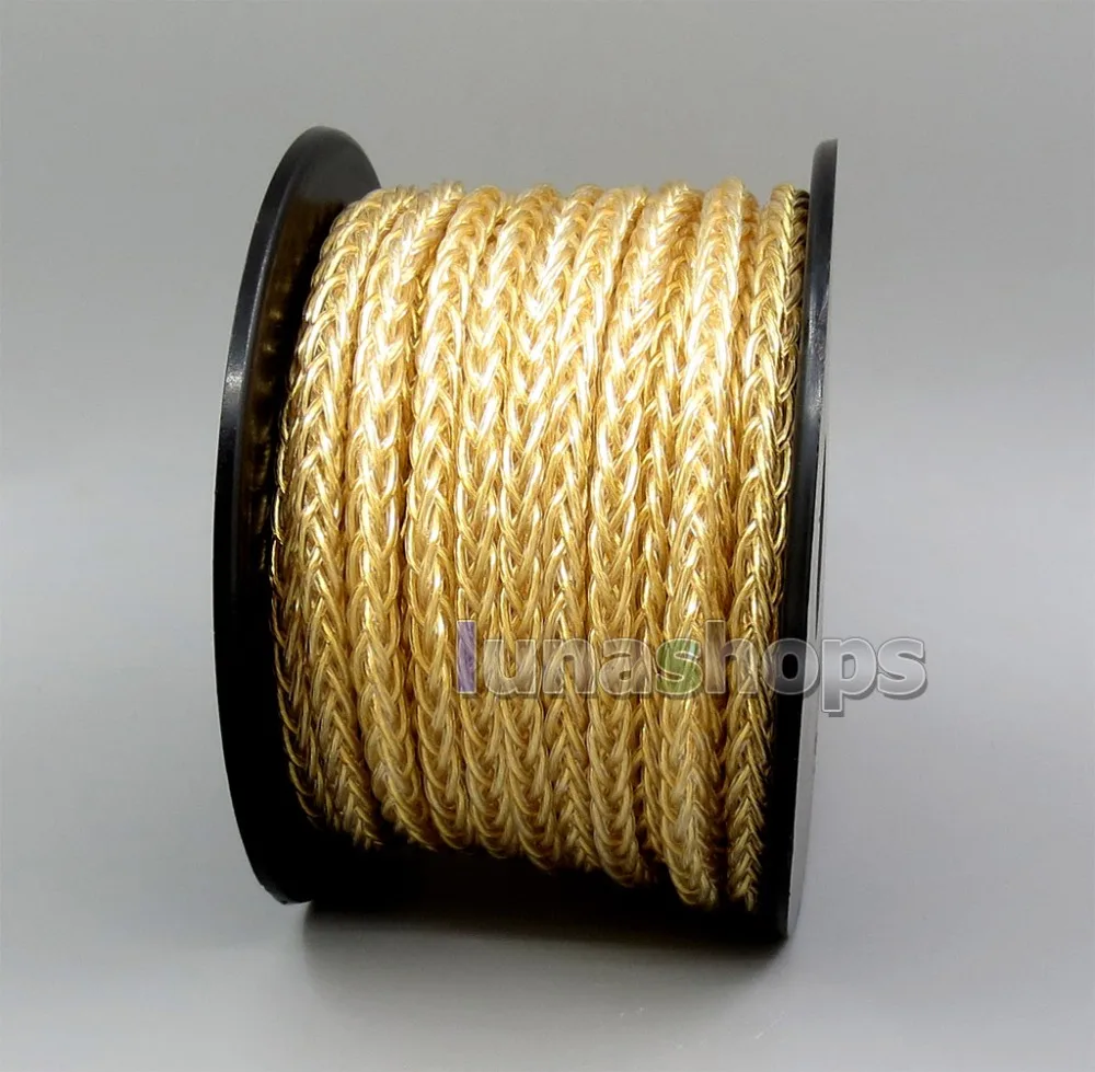 LN006210 8*(7*0,14 мм) 8 ядер 99.99% чистое серебро+ Позолоченные Наушники DIY пользовательский кабель(не Telf) 8*1,15 мм OD: 4 мм acrolink