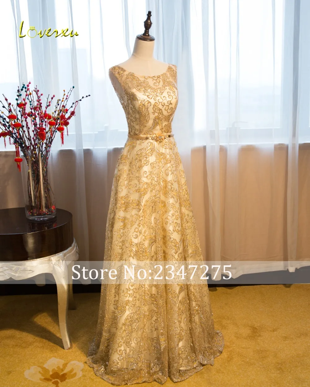 Элегантное loverxu из кружева с вырезом на шее до линии длинное вечернее платье 2019