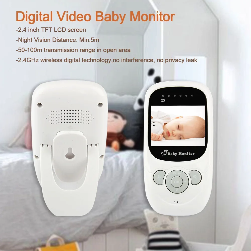 2.4 inch LCD Display Temperature Detection Baby Monitor 2.4GHz Wireless Night Vision Camera Two Way Talk Babysitter |
