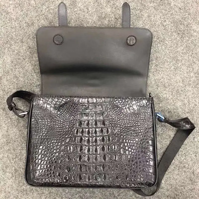 mens fashion genuine alligator leather messenger bag genuine crocodile leather crossbody bag for men ubej0004 free global shipping
