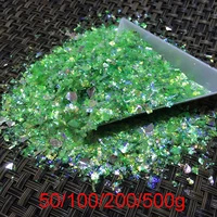 irregular 50100200500g pp bag of nail art grass green ice mylar foil shell glitter power manicure decoration tools ml 03