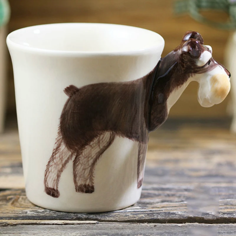 300 мл шнауцер собака кофейная чашка tazas de ceramica creativas забавные животные кружки 3D мультфильм Подарочная чашка Милая кружка собака