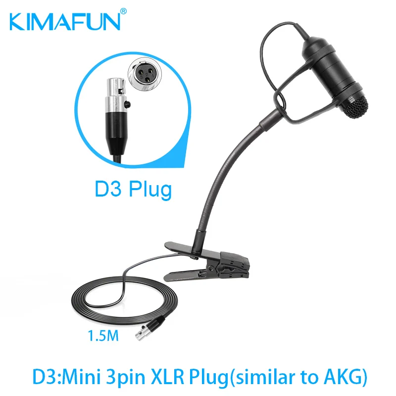 KIMAFUN KM-CX309 профессиональный инструмент проводной саксофон микрофон для саксофона туба труба голосовой пикап микрофоны - Цвет: CX309 with D3 Plug