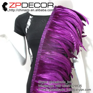 purple ZPDECOR 1 ярд/30-35 см(12-14 дюймов) окрашенная цветная окантовка для украшения карнавального костюма - Цвет: purple