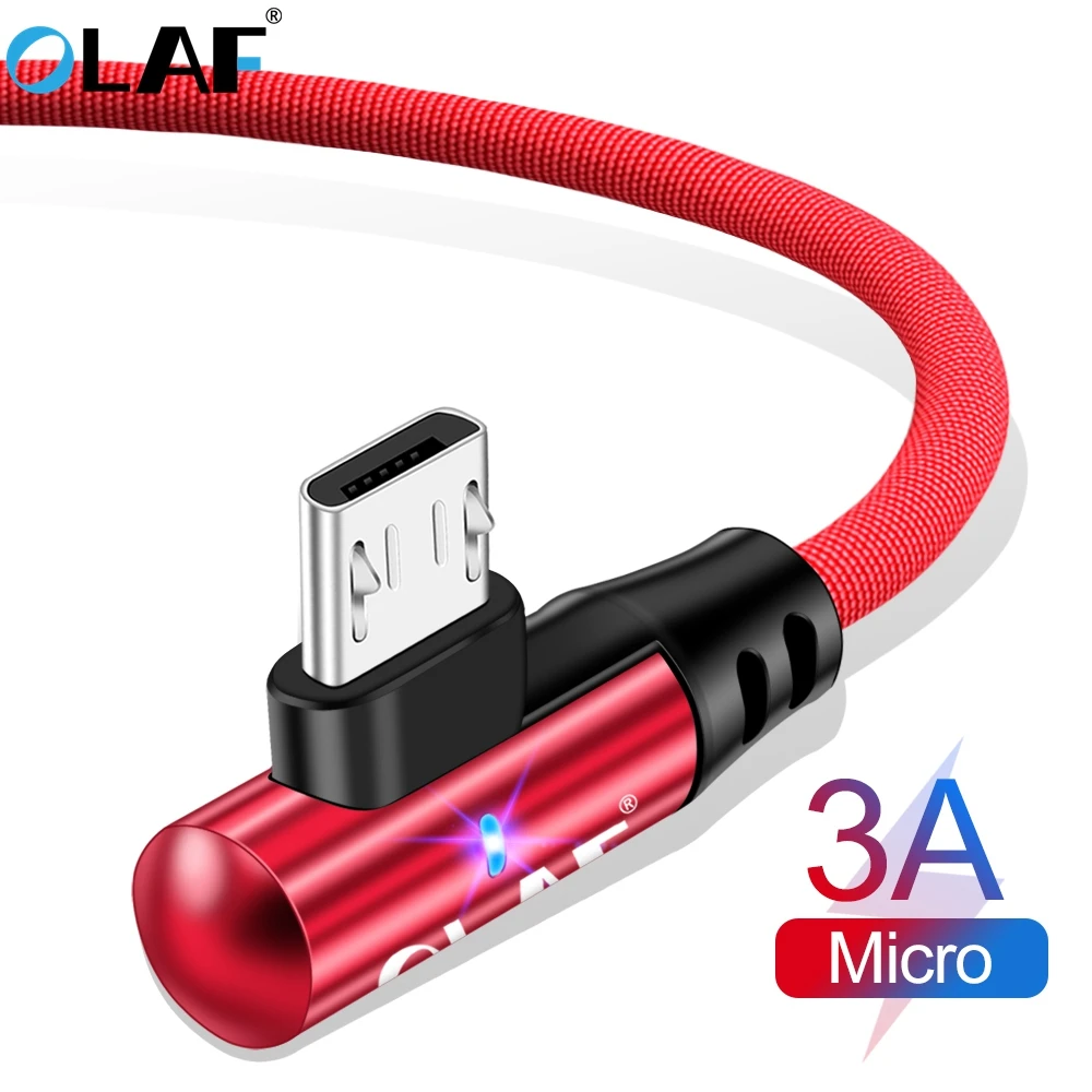 Олаф 3а микро USB кабель 90 градусов быстрая зарядка Microusb зарядное устройство кабель для samsung S7 Xiaomi Redmi Note 5 Pro huawei LG Android