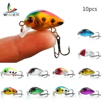 10pcslot 3cm 1 5g crank baits fishing lure kit built in steel ball 10 colors mixed crankbait with fishing tackle box