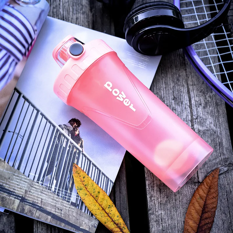 Pink BAISPO 650ml Протеин шейкер Спортивная бутылка для воды Творческий протеин порошок коктейль бутылка для смешивания спортивные Фитнес - Цвет: Pink
