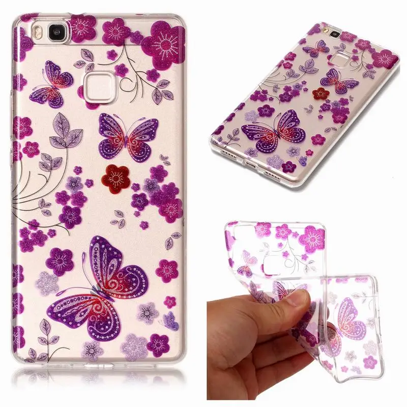 3D Case For Huawei P9 Lite Soft Silicone Glitter Cover Cases Ultra Thin Original Cute Flowers |