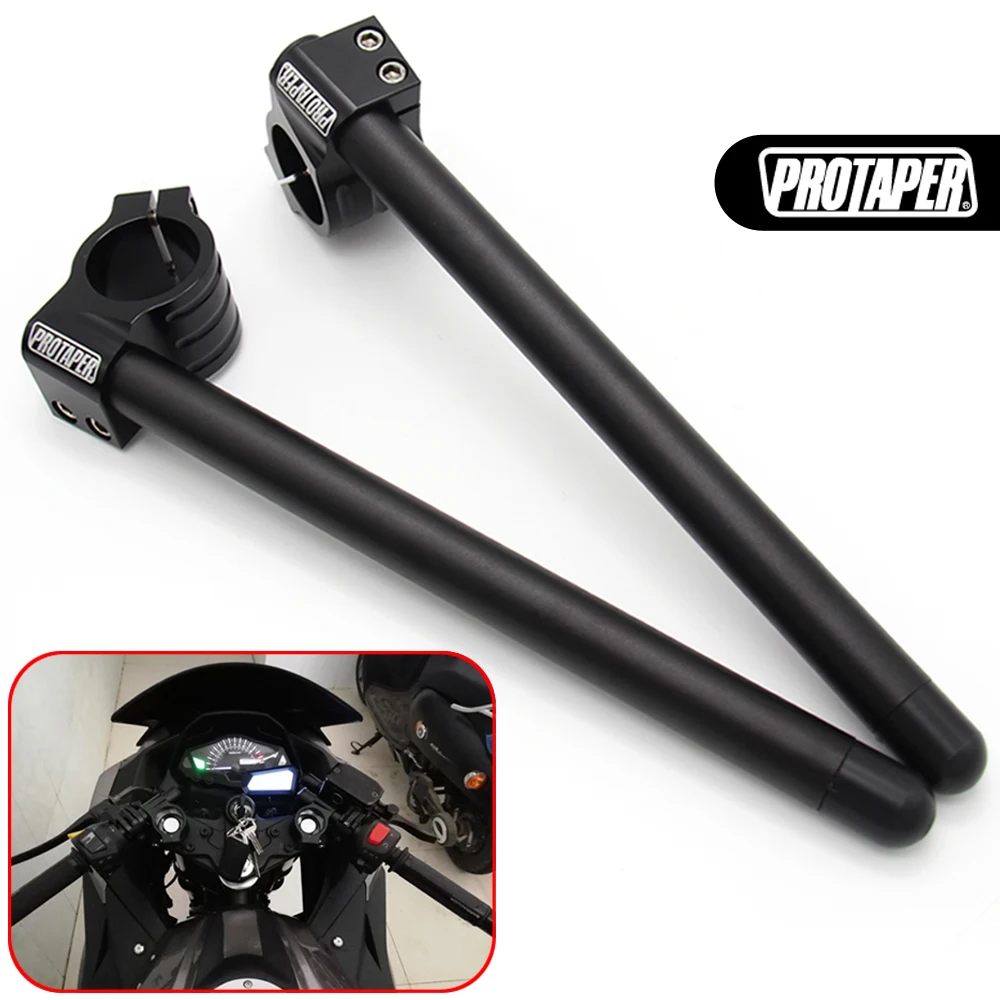 PRO Taper руль для гоночного мотоцикла, настраиваемый, CNC 31/32/33/35/36/37/39/41/45/48/51 мм, на зажиме, вилка, руль, ручной стержень, гонщик