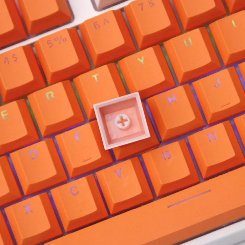 PBT двойной выстрел впрыска Keycaps Оранжевый Белый контрастный цвет механические