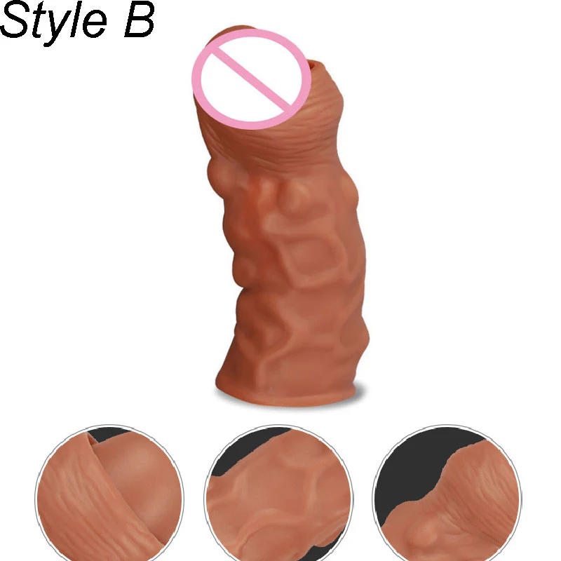 Силиконовый многоразовый презерватив удлинитель для мужского члена