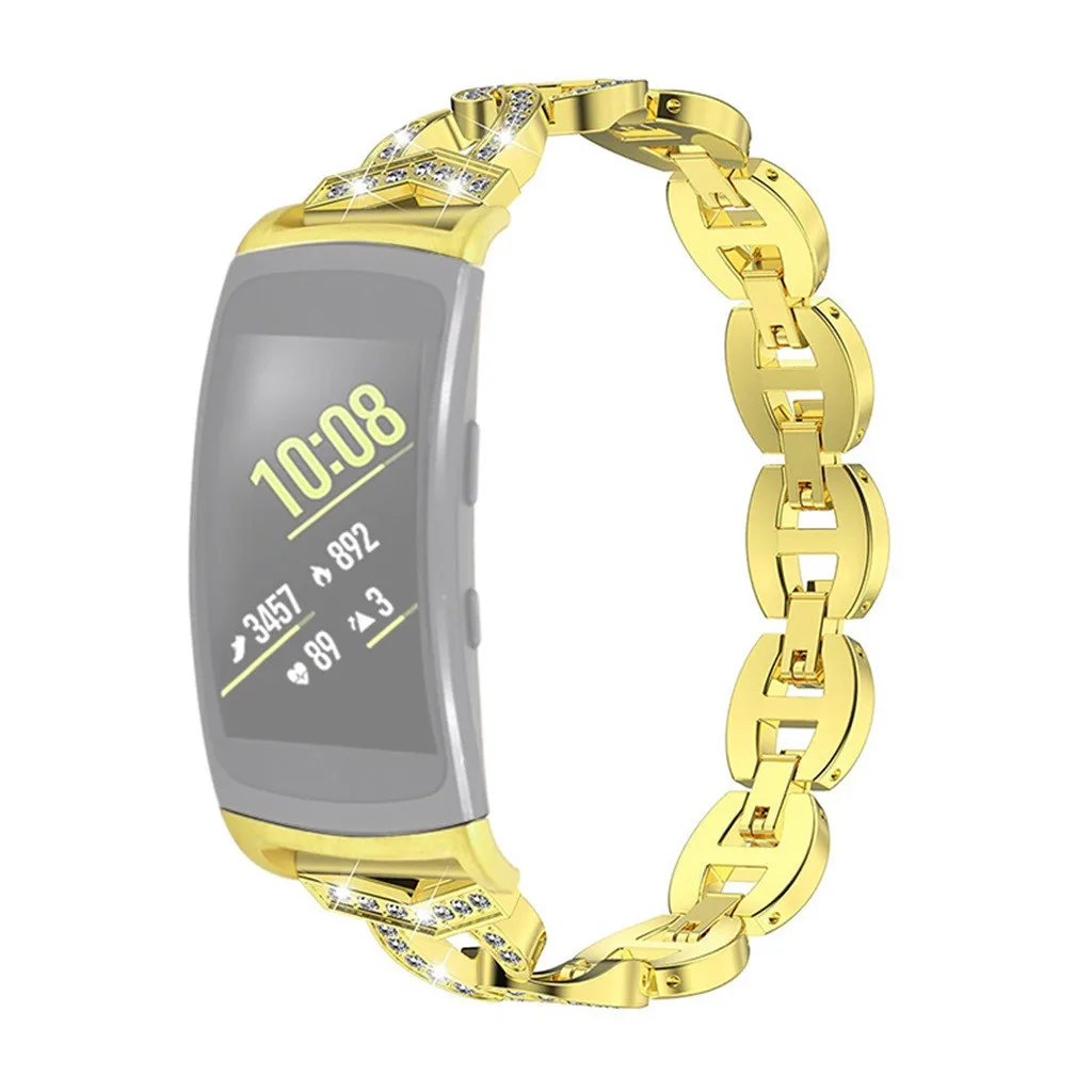 Смарт-часы ремешок Smartband mi band Нержавеющая цепь браслет Смарт для ремешка часов для samsung gear Fit 2/Fit 2Pro