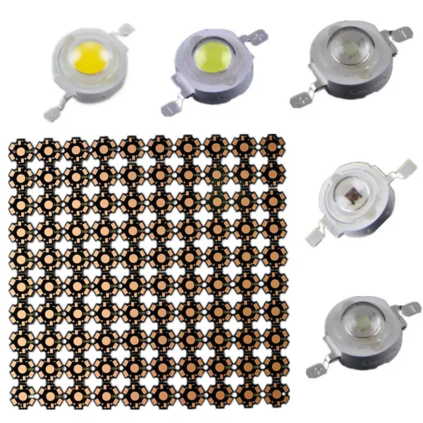 100 шт./лот LED 1 Вт 3 35mli 45mli чипы PCB 20 мм Высокая мощность лампы SMD лампа белого синего