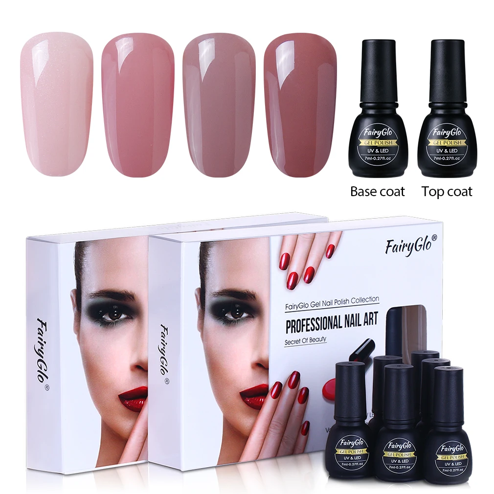 Набор для маникюра FairyGlo, 7 мл, 6 шт./лот, сделай сам, подарок с коробкой, УФ светодиодный гель для ногтей, замачиваемый, полупрозрачный Гель-лак для ногтей, Гибридный Гель-лак, набор - Цвет: 009
