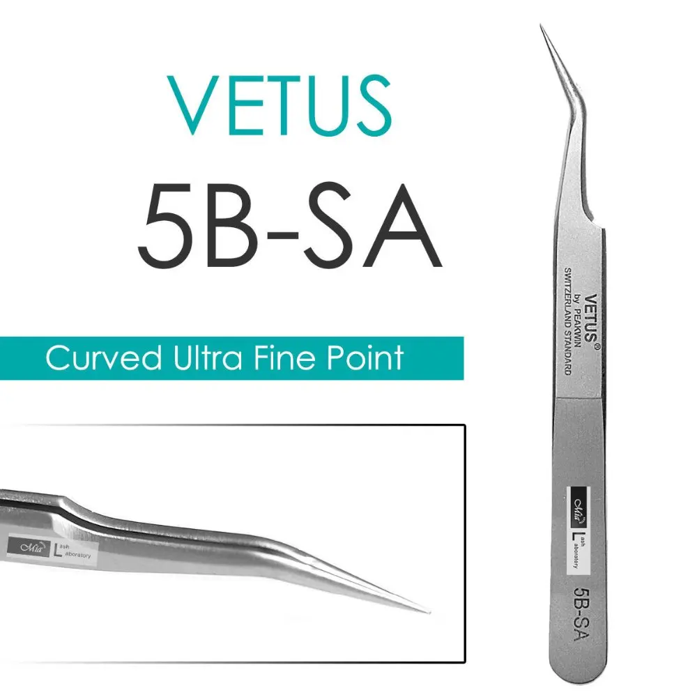 Изогнутый ультратонкий Пинцет VETUS 5B SA для наращивания ресниц|Клей ресниц| |