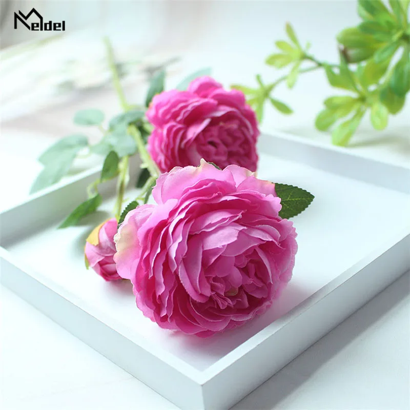 rose red Цветок мелдель Тюльпан Свадебный букет невесты Искусственные тюльпаны цветы Белый Желтый Сделай Сам Домашняя вечерин - Цвет: rose red