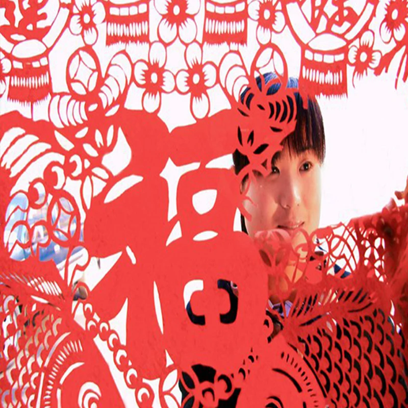 2017 Tape Cut Paper Red Fake Papermaking Works Chinese Crafts 0.02KG Traditional Paper-Cut AZ429 | Дом и сад