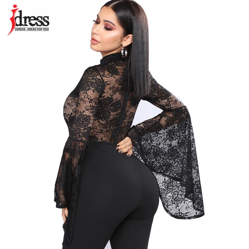 Сексуальное женское Кружевное боди IDress с цветочным рисунком комбинезон