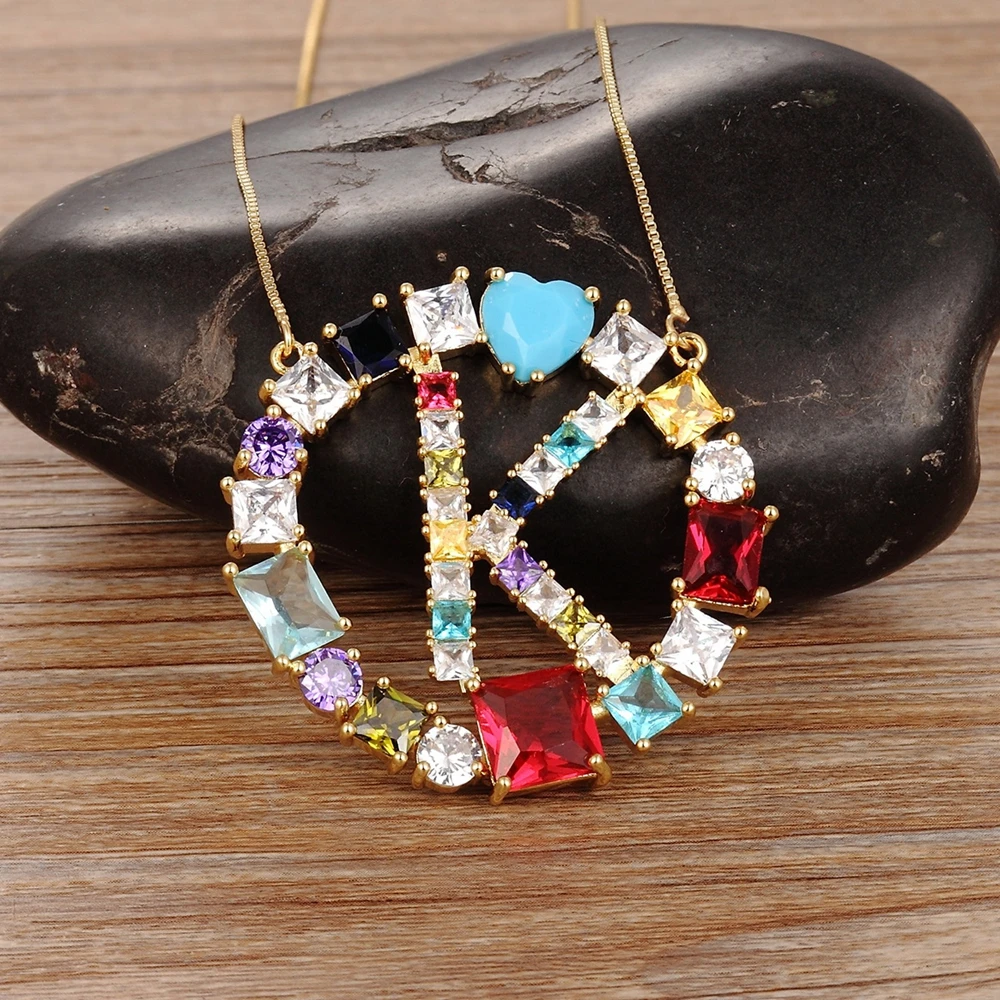 Модный Цветной Камень буквы ожерелье ювелирные изделия из жемчуга для женщин