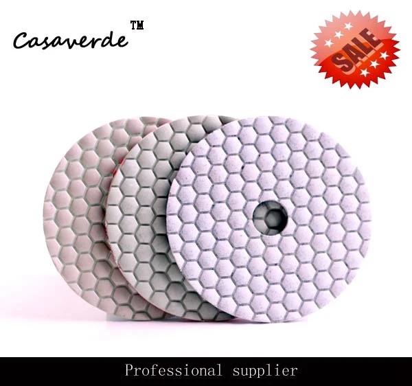

4 inch 100mm 2018 hot sale dry use of diamond flexible 3 step polishing pad,for stone and marble granite