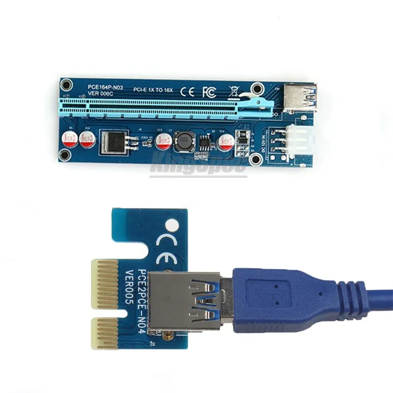 Усиленный удлинитель VER006C PCI E 1x до 16x для майнинговой машины переходник с картой 60